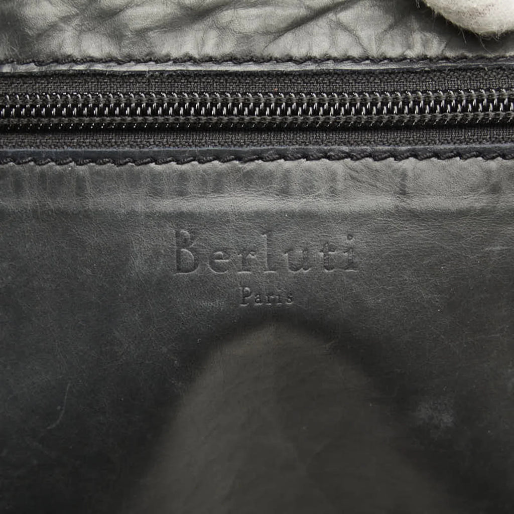 Pre-Owned Leather Purple Berluti Clutch Men's Second (Good) Gray Bag