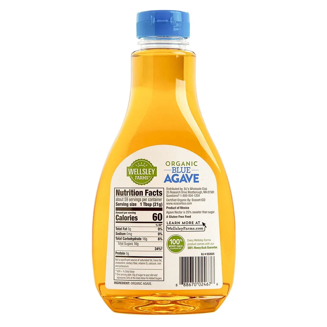 Blue Wellsley Agave, Liquid 44 Farms oz.- Organic Substitutes Sugar