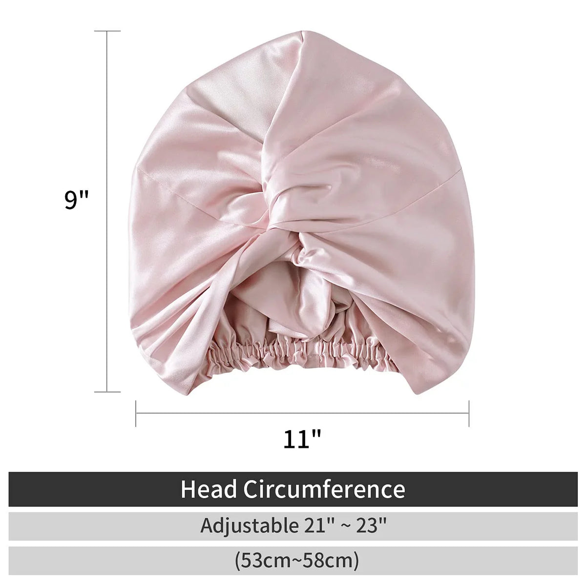 Head Mulberry Cap on Sleeping Silk Hair Night Natural with for (1Pc, Silk 100% Elastic Women Caps Care, 22 PINK) Stay
