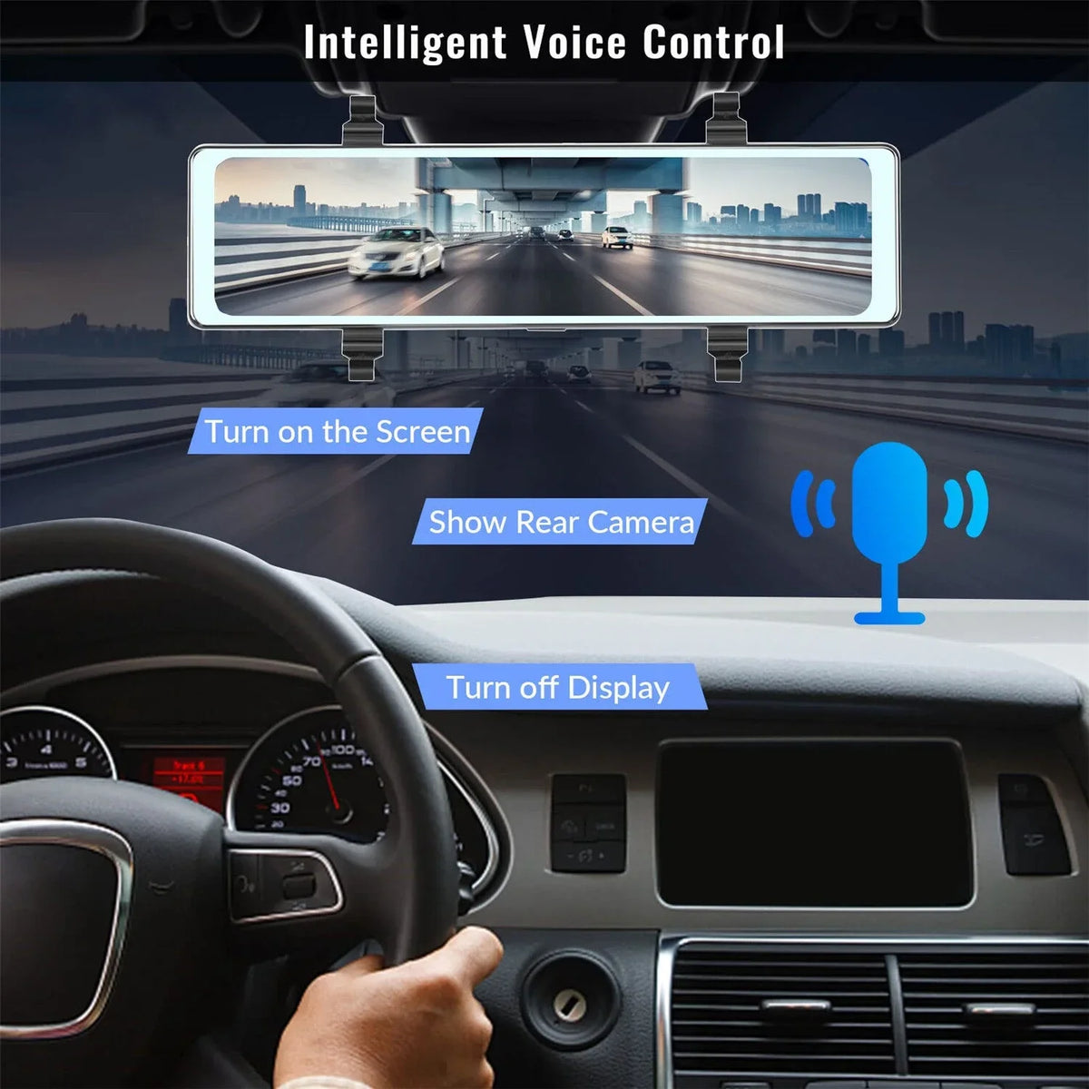 1080P Rear View Cameras,FM Front Control Mirror Recording with Assistance, Dual Auto,11.26" Cam Apple WDR,Loop Wireless Carplay&Android Transmitter,Night Voice Rear Mirror View Dash Vision,Parking and