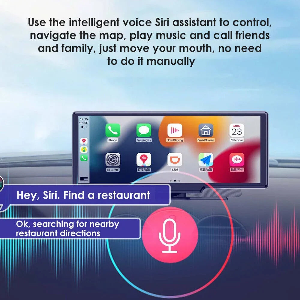 with KingFurt Recording, Camera Connectivity, Lens Dual Wireless 1080P 2K Enhanced Dash Touch Android Screen, Auto, WiFi - T91