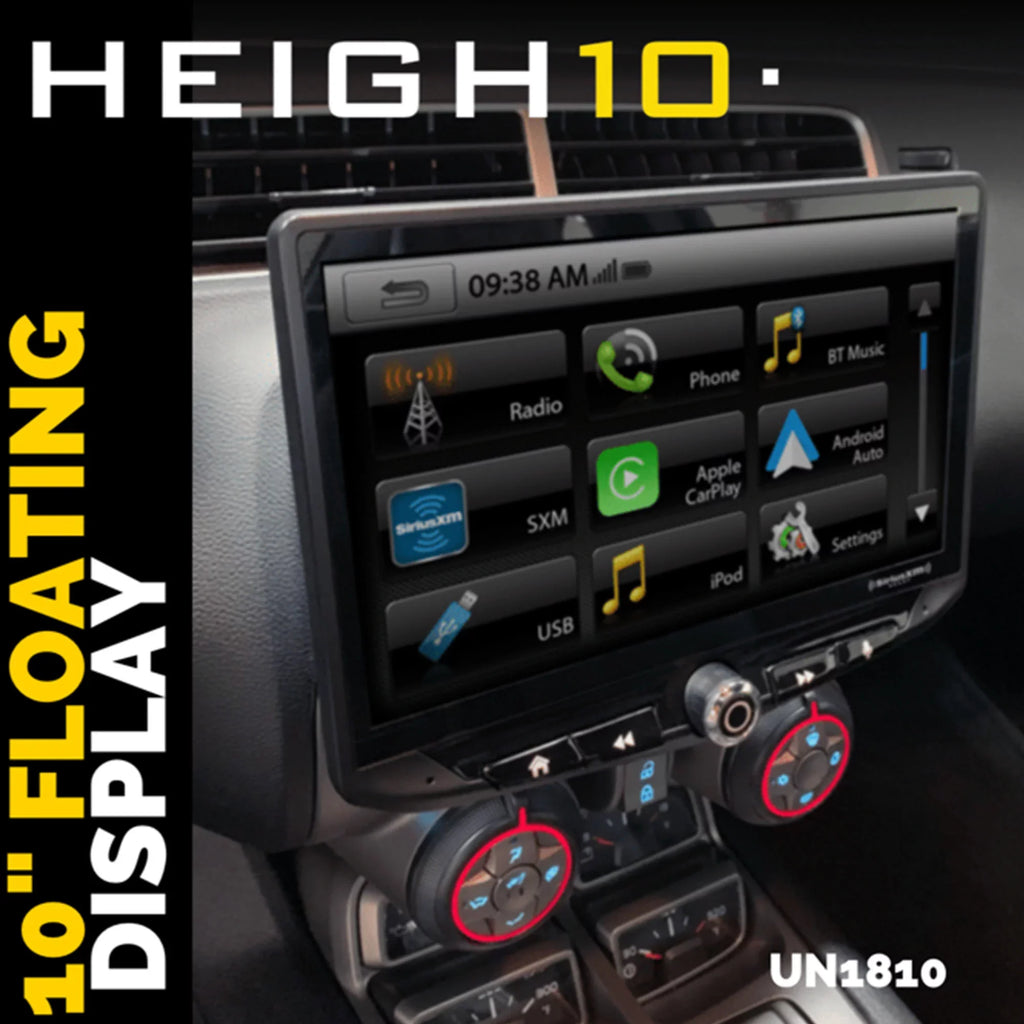 Card & Auto, Infotainment Heigh10 Trucks compatible Kit Installation with Apple GM Android System Navigation with compatible & Includes 10" CarPlay In-dash 14-18 Stinger