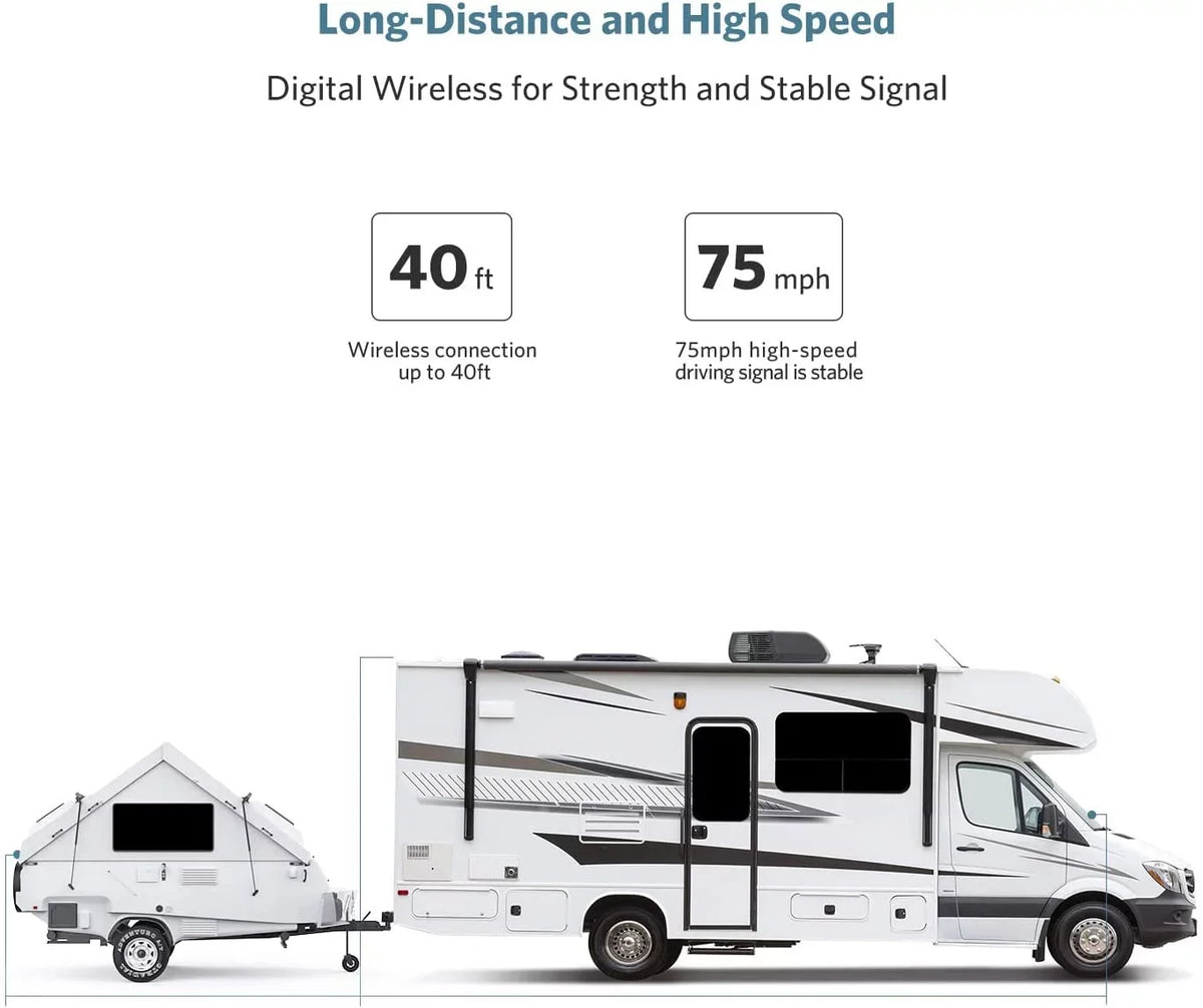Waterproof Camera up RV Systems Truck/Trailer Pickup/Van Vision Monitor with Camera Support Cameras, Boscam Back HD Night Backup for 2 7" Wireless Split Reverse Screen, (K10) IR Camera