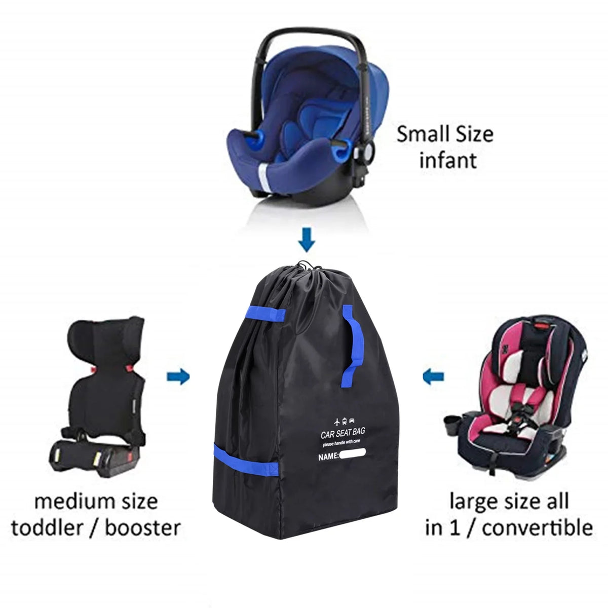 Travel Travel with Gate Straps Air Bag Airplane Backpack Carseat Shoulder bag Storage Universal Carseat Bag Infant Check for Seat Large for Car Durable