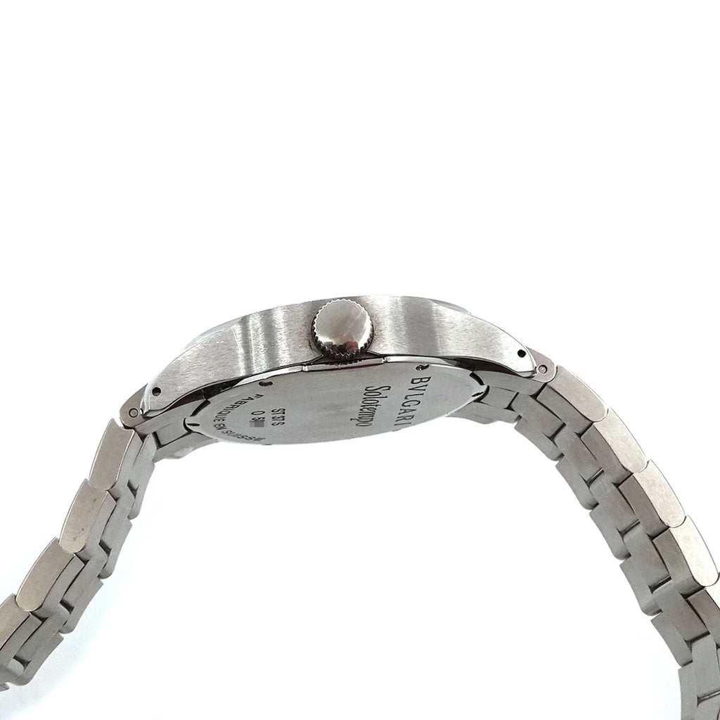 Bulgari ST37S BVLGARI Solotempo Men's Watch Dial (Good) Black Pre-Owned Quartz