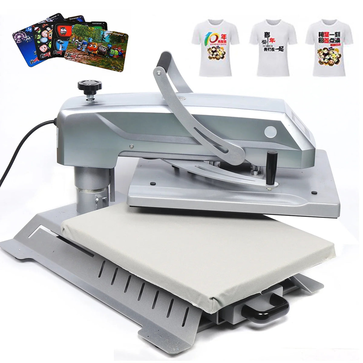 1 Inch 1600W Press 16x20 Combo Aiqidi 3 Transfer T-Shirt Machine Heat in Machine Away Swing Machine Clothing Transfer Heat Printing Sublimation