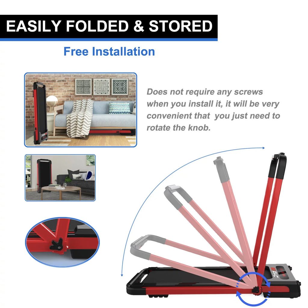 Walking Machine, Running Control & Remote for 1 Home, Treadmill Under Compact Electric LED Running in Treadmill Desk 2 Jogging Display Foldable Installation-Free