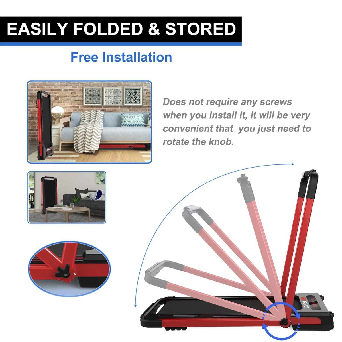 Walking Machine, Running Control & Remote for 1 Home, Treadmill Under Compact Electric LED Running in Treadmill Desk 2 Jogging Display Foldable Installation-Free