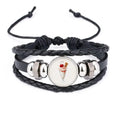 Braided Sweet Cup Ice Woven Leather Wristband Bracelet Cherry Conical Rope