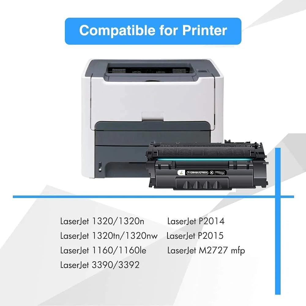 Toner P2015dn for Yield HP for 49A Black 49A 53A LaserJet 3390 1320 Cartridges Ink 53A 1320N Q5949A Q5949X Compatible 1320TN Printer 1320NW 49X 2-Pack P2015 High Q7553A HP