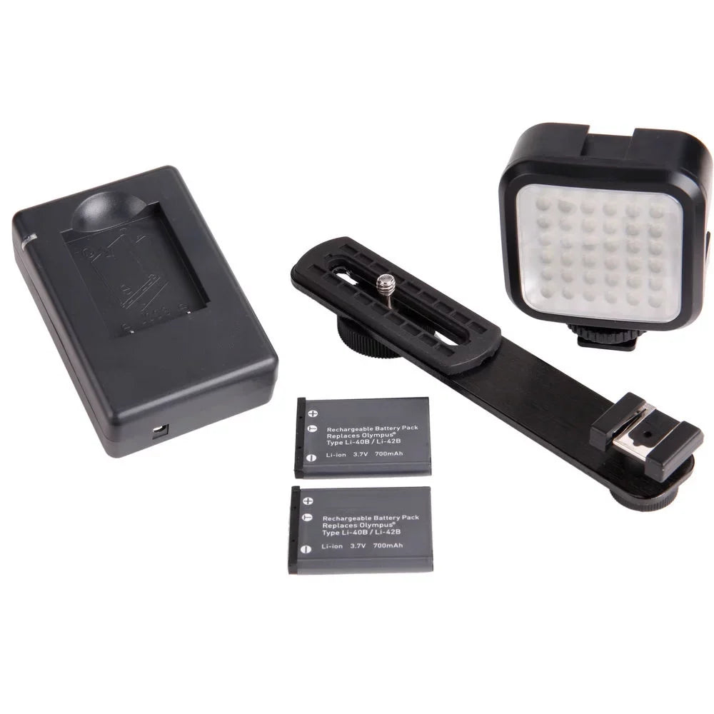 Accessory ED M.Zuiko Slave Video Bundle f/4.8-6.7 + II Lens- Digital Kit Olympus + 75-300mm Flash - Monopad 64GB