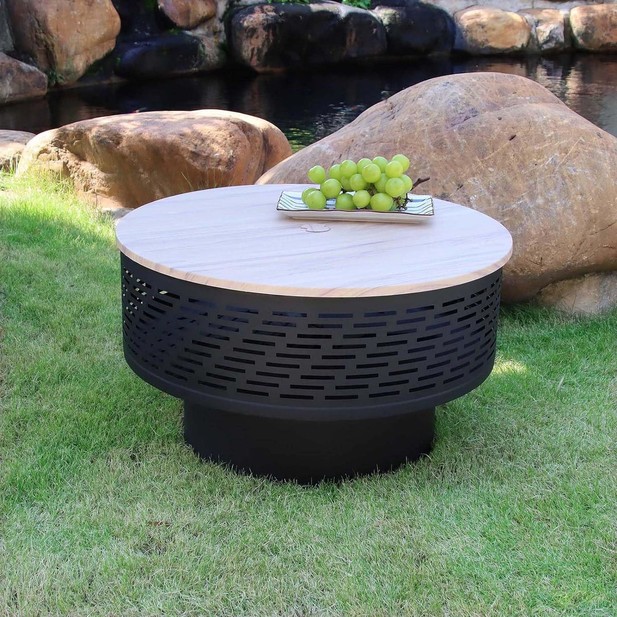 Portable Wood Firepit, Fire Outdoor UPYOOE Outside Yard Table for Pit Pits, Fireplace Burning Garden Portable Outdoor Lightweight Fire with Bonfire Pit, Wood Fire 26" Cover, Camping Wood Backyard
