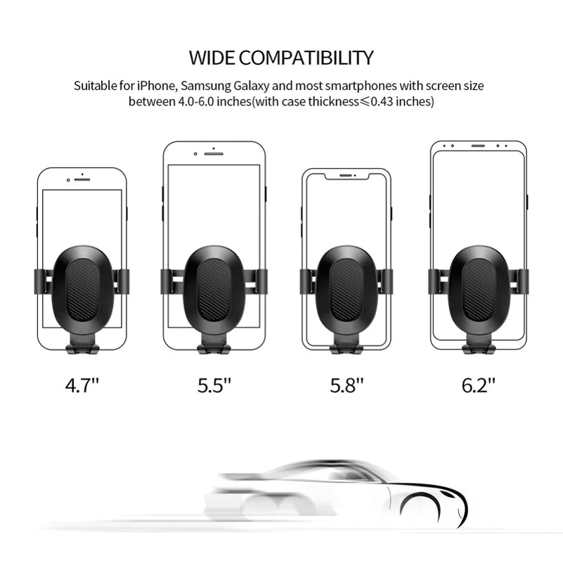 Q1R Model Auto Smart3 3 Vent Jitterbug Lively Air Holder Dock Mount Jitterbug Gravity for Lock With Cradle Compatible Smart Phone - Car