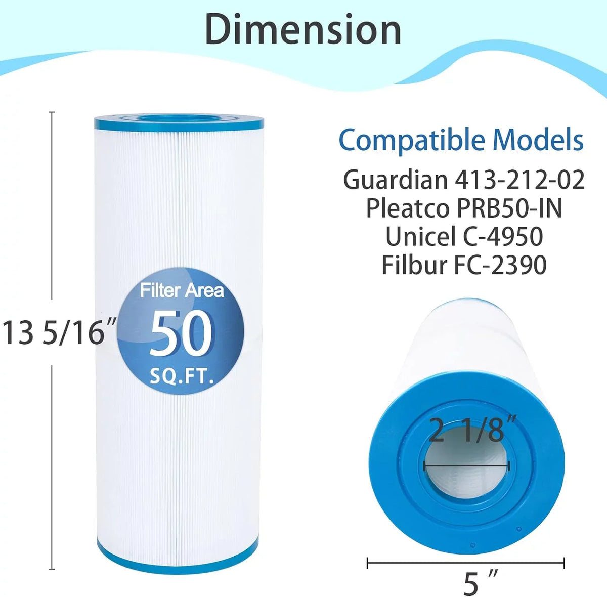 PWK30, Filters Hot Hot FC-3915 Tub sq.ft Cartridge C-6430, Unicel Springs Pleatco 30 31489, for Spa 2-Pack Filters Watkins Replacement Filbur