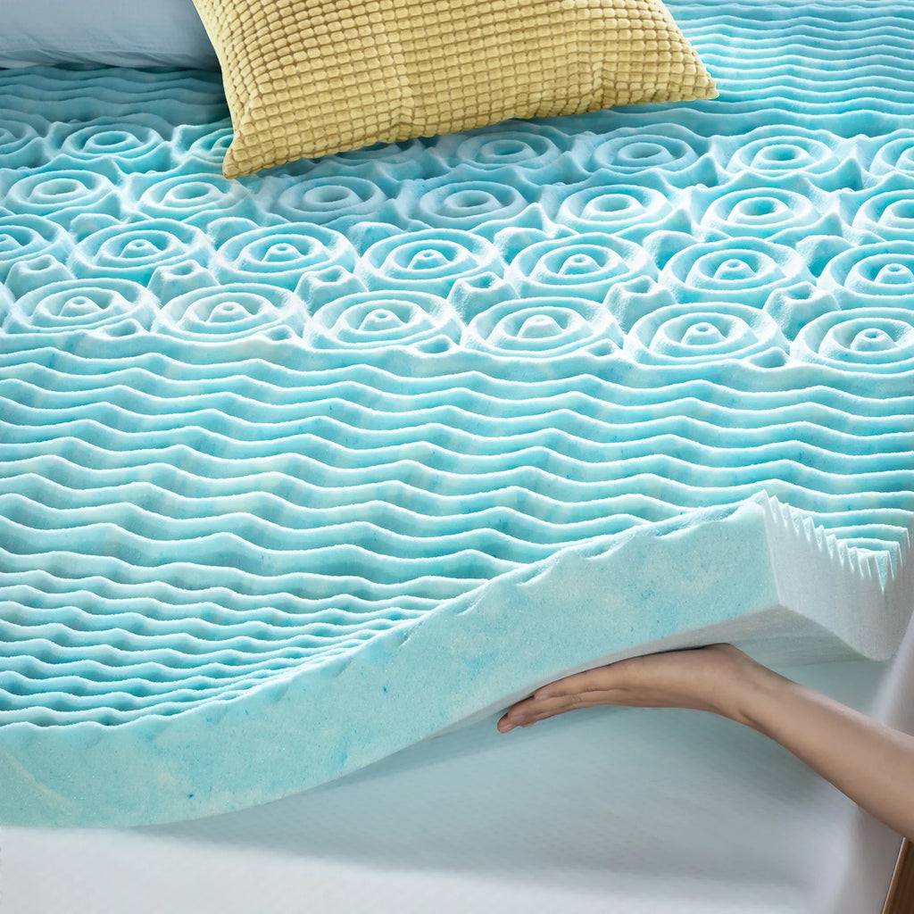Topper, Foam Cooling Green Tea by 2" Mattress Sensations Support Memory Zoned Spa Gel Full Zinus