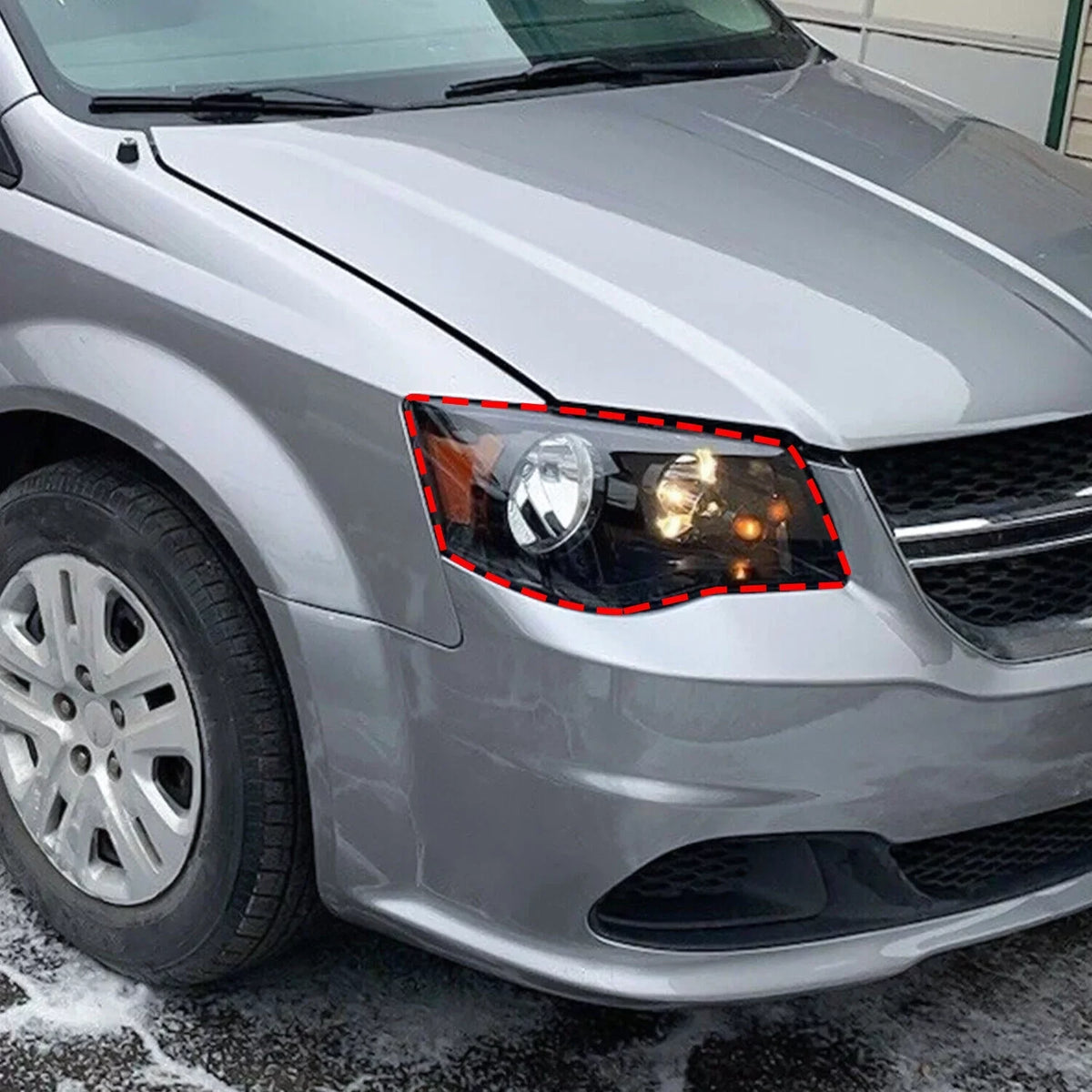 Town Headlamps (Driver Pair 2008-2016 Dodge Kojem Housing Headlights 2011-2020 & Passenger) Black Grand Caravan for Chrysler Country