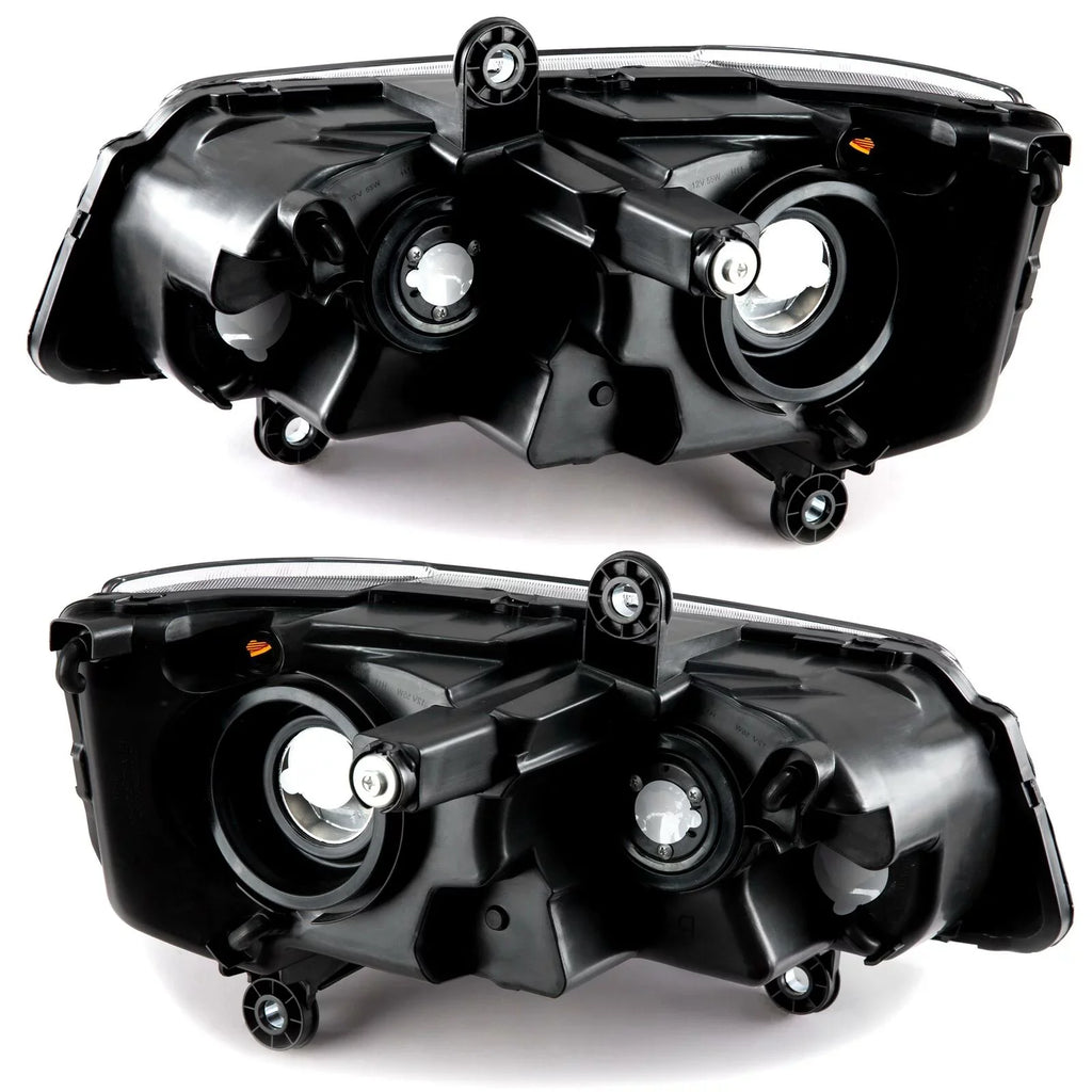 Town Headlamps (Driver Pair 2008-2016 Dodge Kojem Housing Headlights 2011-2020 & Passenger) Black Grand Caravan for Chrysler Country