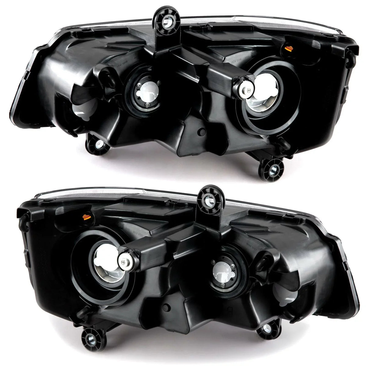 Town Headlamps (Driver Pair 2008-2016 Dodge Kojem Housing Headlights 2011-2020 & Passenger) Black Grand Caravan for Chrysler Country