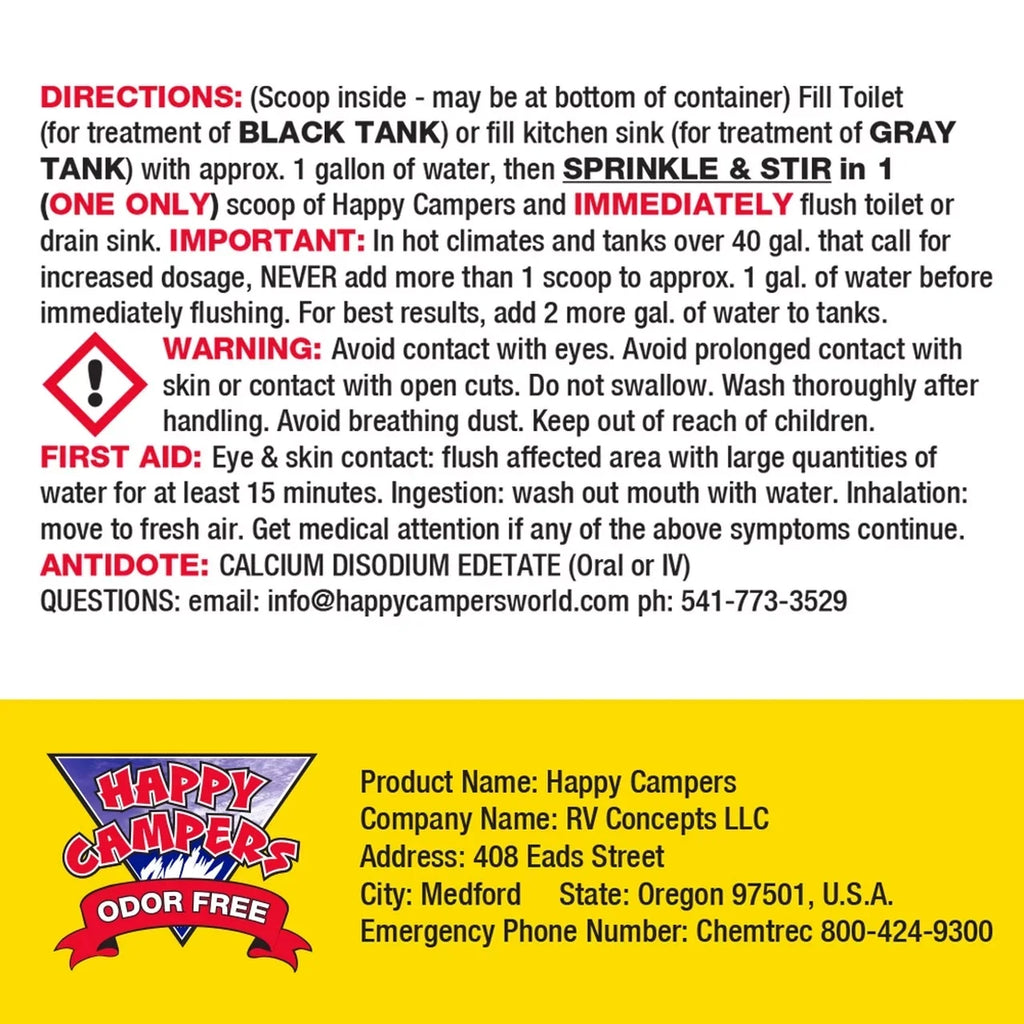Treatment - Holding Tank treatments Happy Campers RV Deodorizer 64