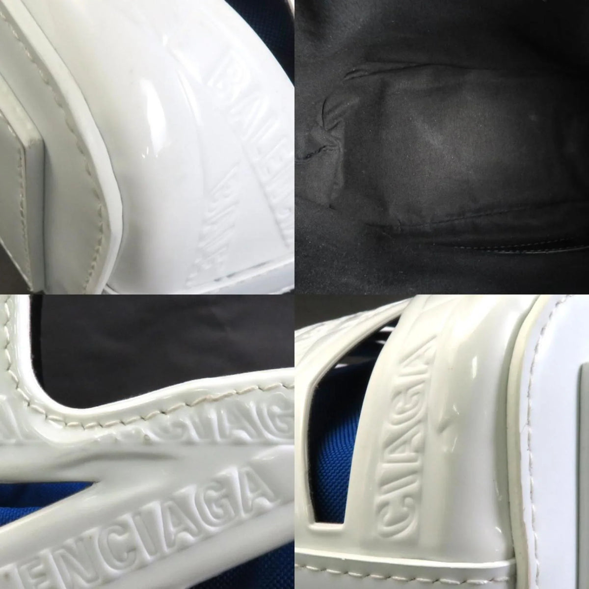 bag Pre-Owned patent handbag diagonal shoulder (Good) BALENCIAGA leather 630708 white Balenciaga ladies