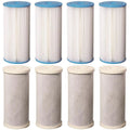 CTO Filter & 8 Carbon Sediment Block 10" Pleated Replacement 4.5" Big Cartridges Blue x
