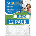 5 Comparable CLEAN to by AIRX FPR 12 MERV 20x25x2 Filter Rating, USA FILTERS AIR. Air 700 Furnace - WICKED & Pack in MPR Filters of Made 8