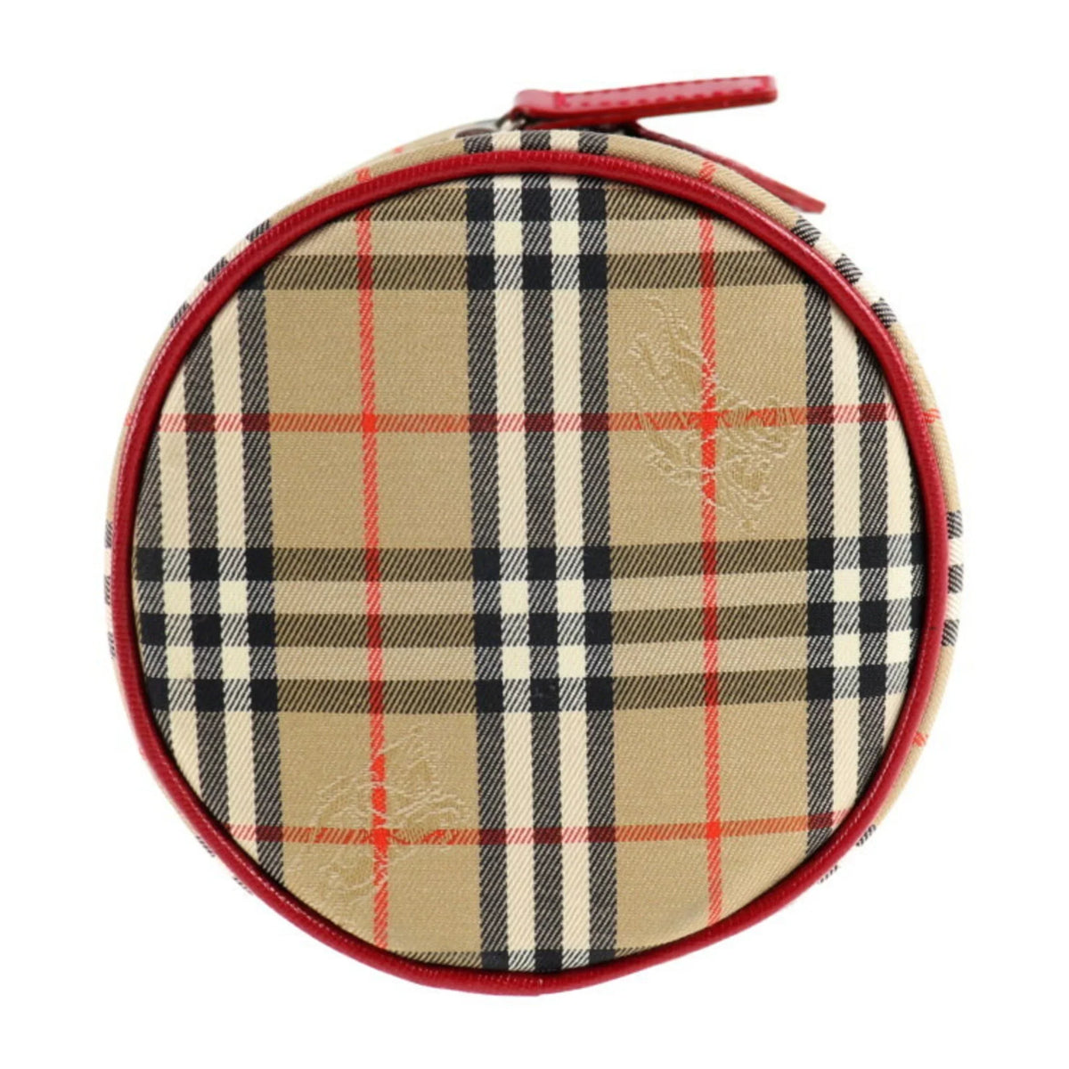 Pre-Owned Haymarket Beige Accessory Case Vanity Canvas Handbag (Good) Burberrys Red Plaid Burberry Leather