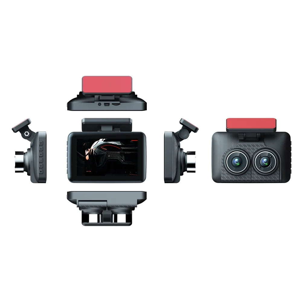 Driving Car Dash Mirror Car Video Recorder Recording Cameras 4in Rearview Auto Angle Safety Clear Andoer Wide Camcorder Recorder Camera 3 Cam Car