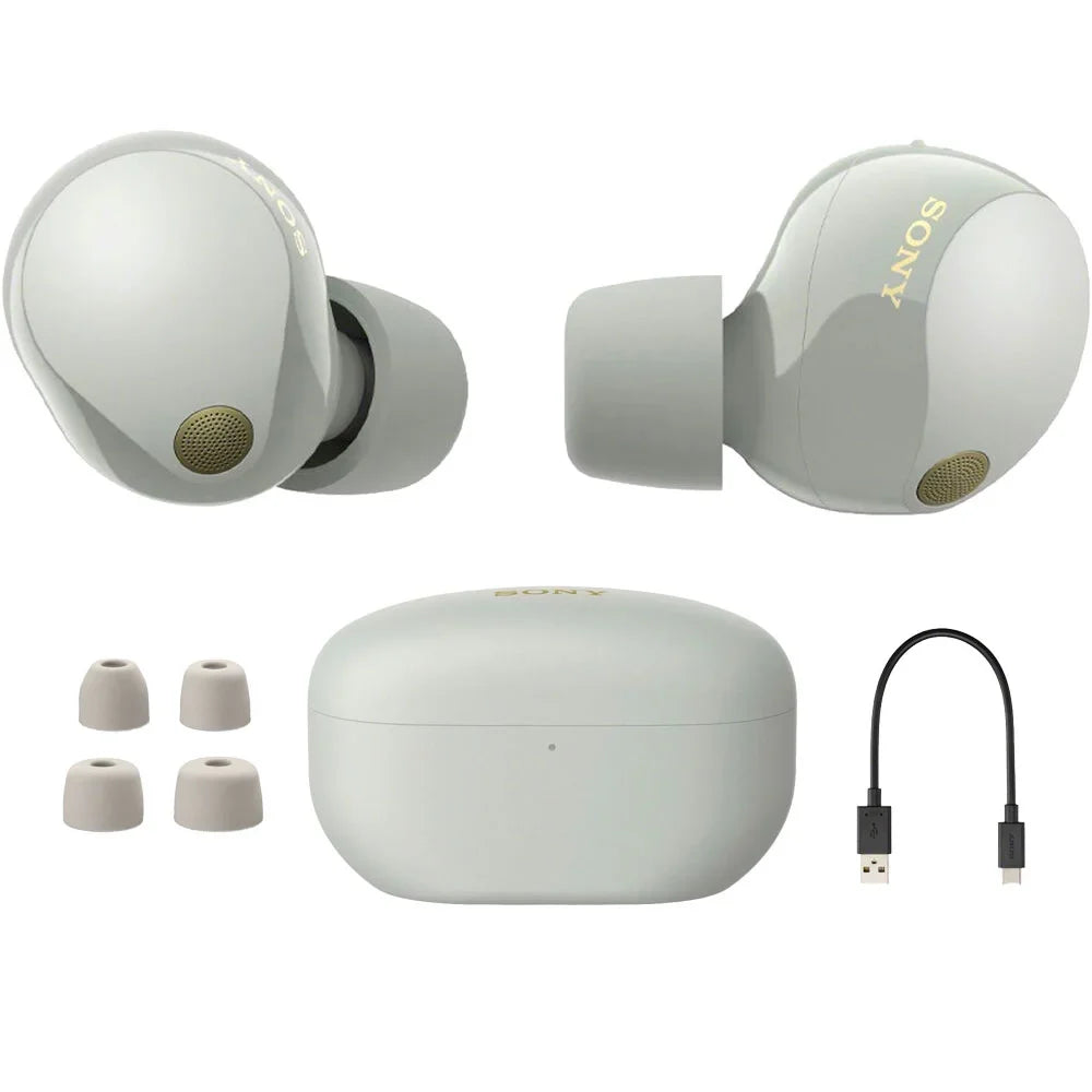 Bundle Canceling Sony Earbuds YR Noise (Silver) 2 Warranty WF-1000XM5 Wireless with