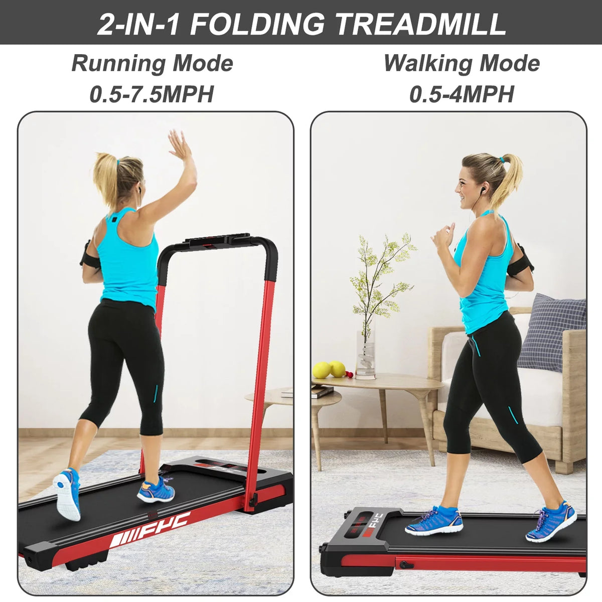 Walking Machine, Running Control & Remote for 1 Home, Treadmill Under Compact Electric LED Running in Treadmill Desk 2 Jogging Display Foldable Installation-Free