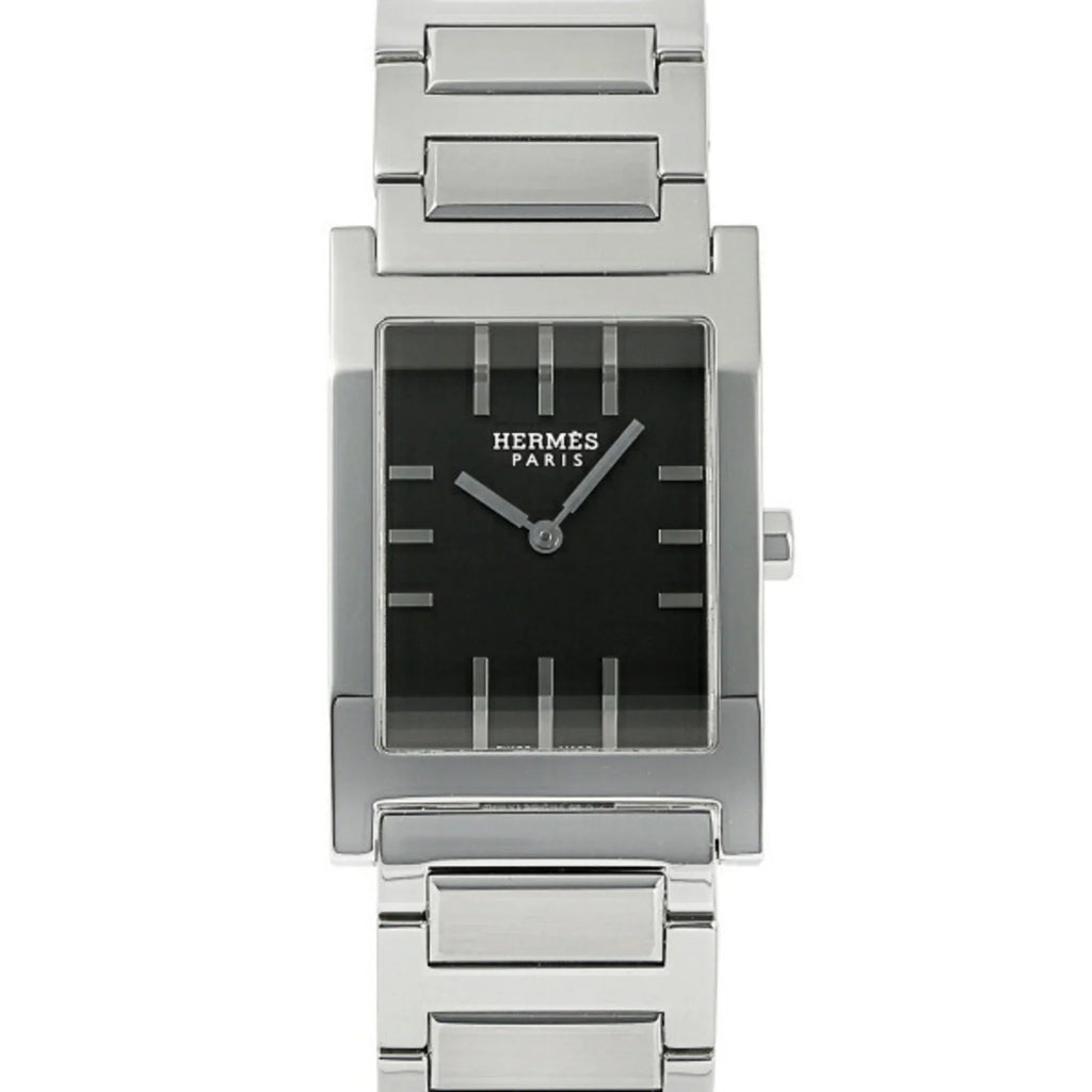 (Good) Hermes TA1.710 Black Pre-Owned Tandem Watch Ladies Dial