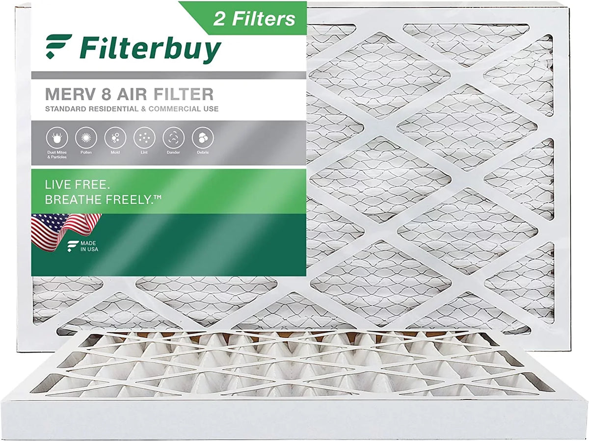 Furnace Filterbuy 8 Pleated MERV HVAC Filters (2-Pack) 15x30x2 AC Air