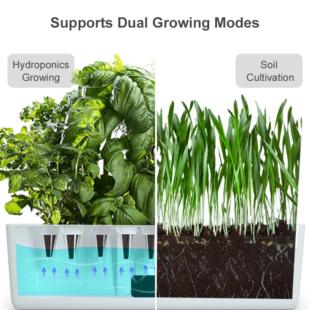 9 LED with Hydroponics Kitchen 15W for Home Height Automatic Timing Adjustable Indoor Office Lights Tank Garden Smart Kit Smart 2L Grow Water Pump Growing Water System Pods
