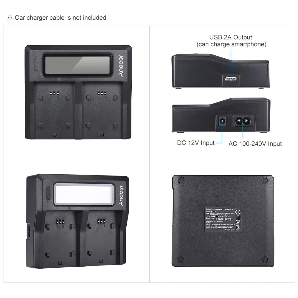 A9 A7SIII A7III Channel Tomshoo Dual NP-FZ100 Sony A7RIII Replacement Battery for LCD