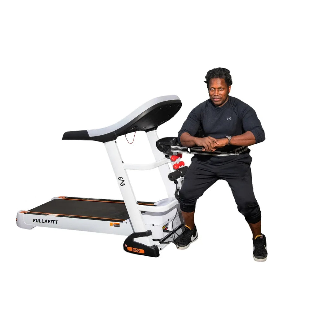 Preset Wide Board Monitor, by Folding 4.5HP, Grip, Speakers, Belt, Running LED Pulse Best Pressure Massage Programs, Bluetooth, FULLAFITT, Treadmill Free World