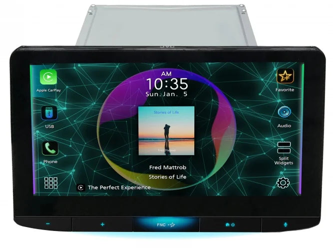 Receiver+Dash Cam Carplay Car KW-Z1000W 10.1" HD Apple Wireless JVC Monitor