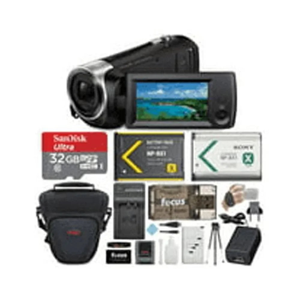 Sony Card and with Bundle 32GB Handycam CX405 1080p Accessory SD Camcorder