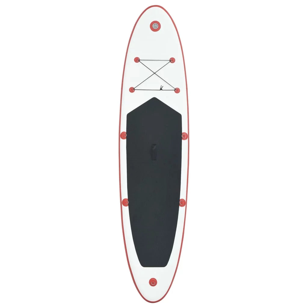 Inflatable Suzicca Paddle Set and Red Board Surfboard White