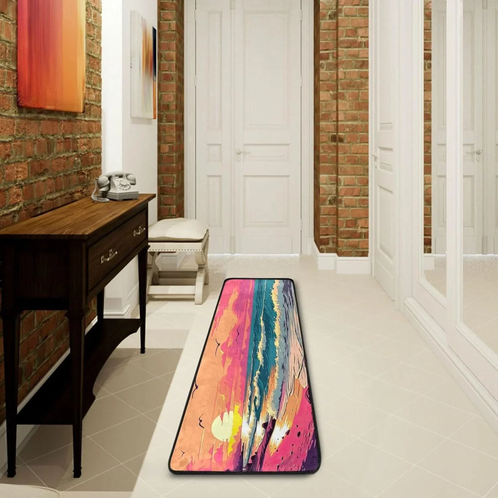 Home Bedroom Area Rug Rug Rectangle Waves Room Living Ocean Non-Slip Decor Washable Inches#10 for Coolnut Runner Bathroom Rug 72x24 Hallways
