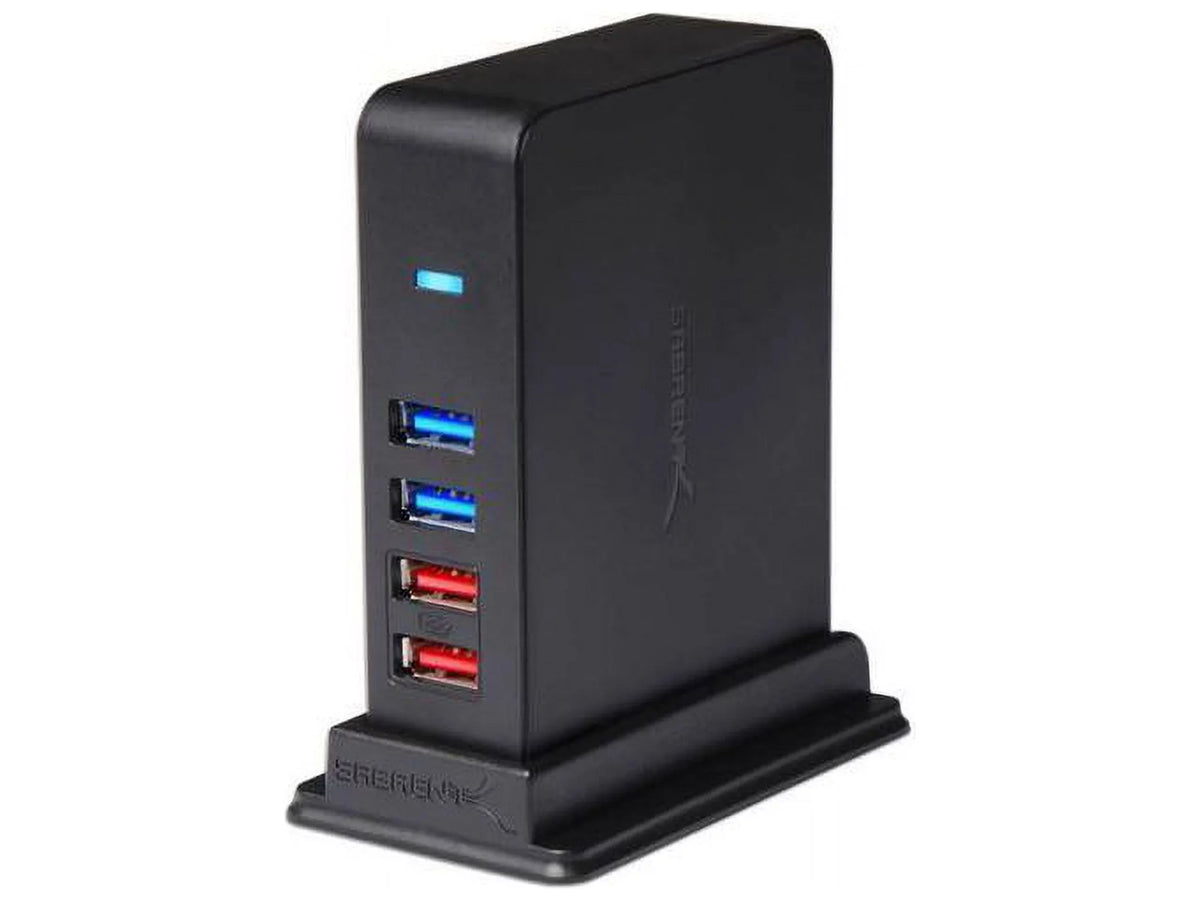 12V/4A Charging Power with [Black] HUB USB 2 3.0 Port 7 (HB-U930) + SABRENT Ports Adapter