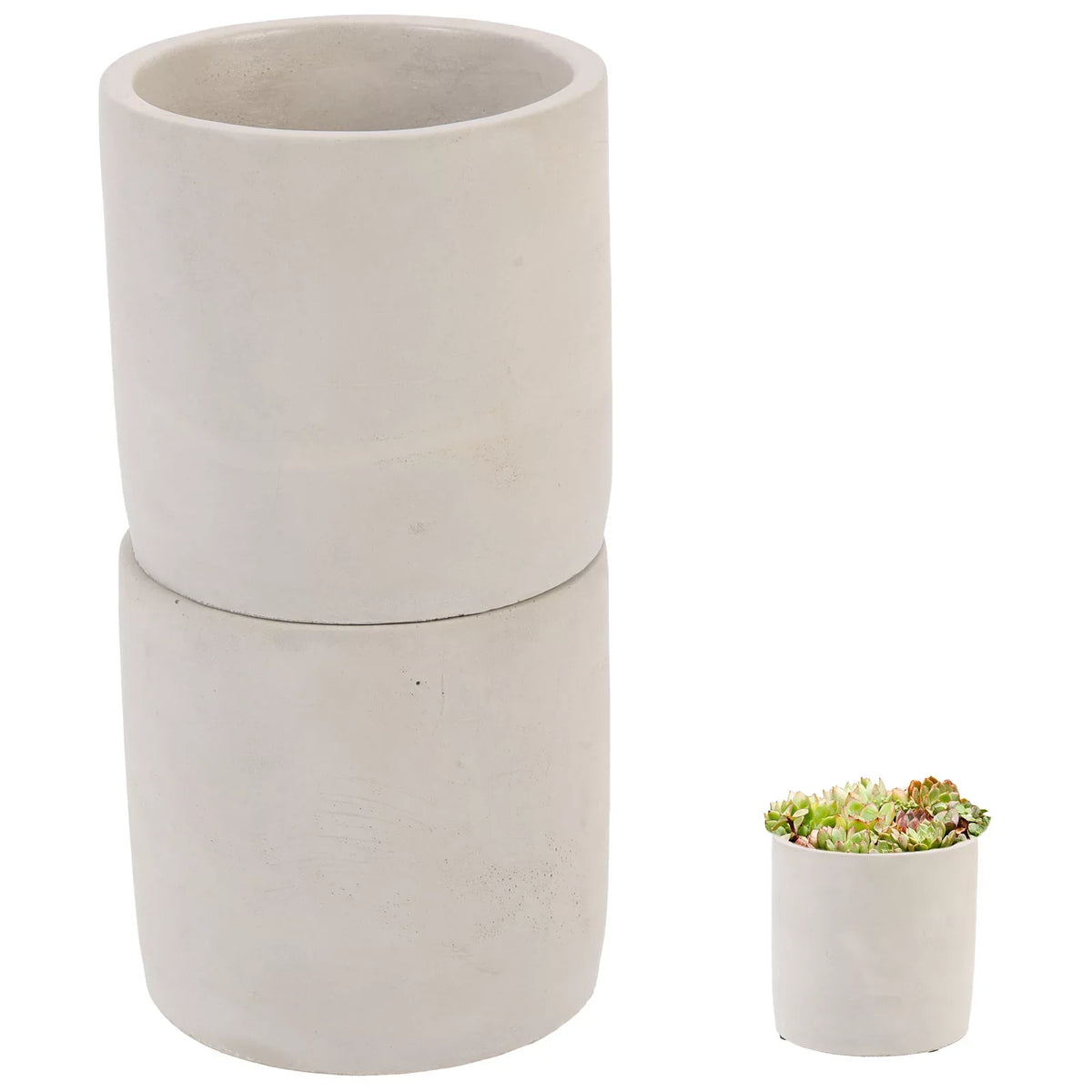 Planting Pot Cement Flower 2Pcs Pot Household Multi-function Succulent