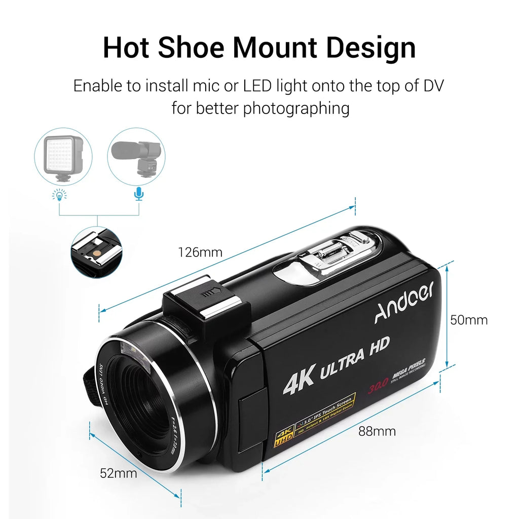 Camera Camera,Video Inch QISUO 3.0 Professional DV Andoer-2 IPS DV Video 4K Function Inch Video IPS Camera Handheld Monitor Inch 3.0 ERYUE