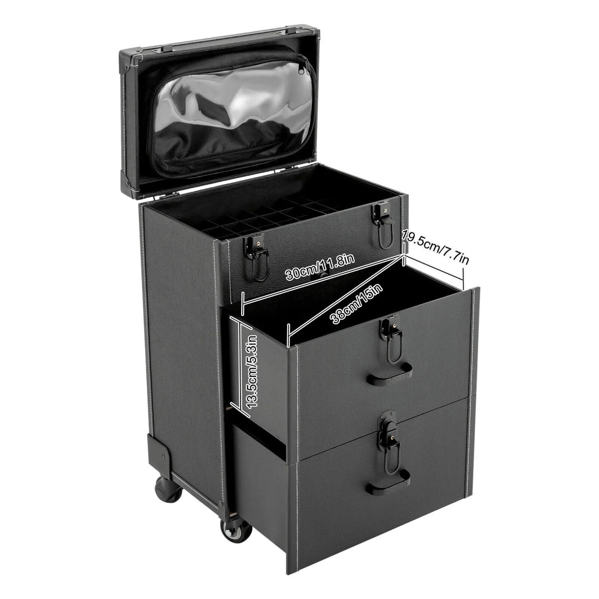 Organizer Miumaeov Rolling Box Nail Cosmetic Professional Storage Luggage Polish Case Trolley Train Makeup