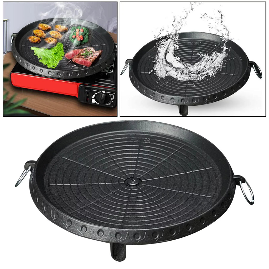 Outdoor Grill Smokeless Camping BBQ Pan Picnic Tray Portable Induction Household Indoor Lightweight Frying