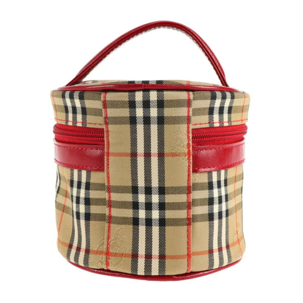 Pre-Owned Haymarket Beige Accessory Case Vanity Canvas Handbag (Good) Burberrys Red Plaid Burberry Leather