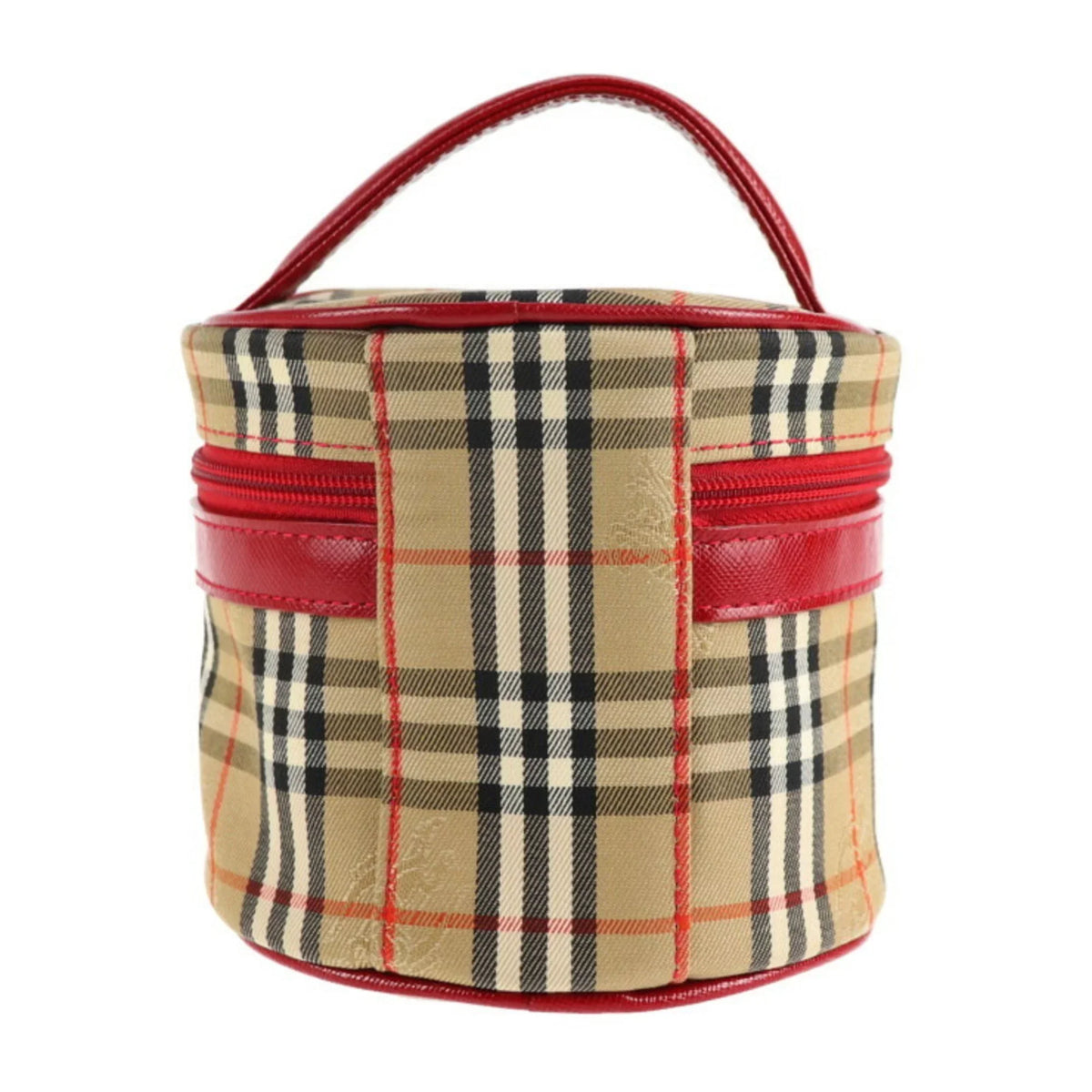 Pre-Owned Haymarket Beige Accessory Case Vanity Canvas Handbag (Good) Burberrys Red Plaid Burberry Leather