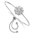 Sterling Auriga Women for CZ Bracelet Adjustable Silver Floral Rhodium-plated Bolo 925
