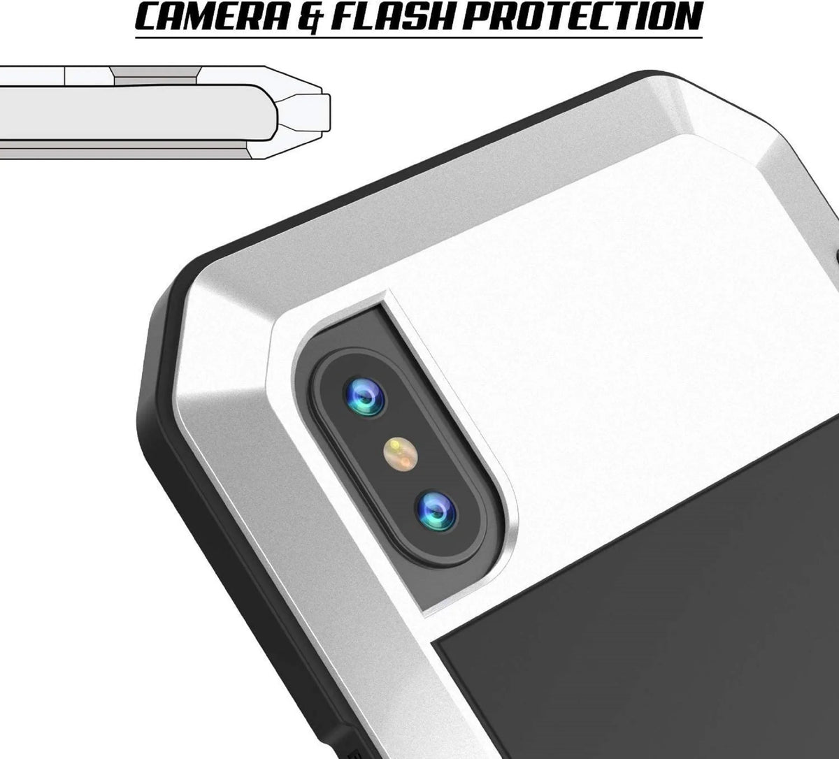 Metal Duty Scratch Resistant Heavy Glass Protection, Gorilla Grade Travel Outdoor 5s Rugged and (White) Case Aluminum Shockproof Military iPhone