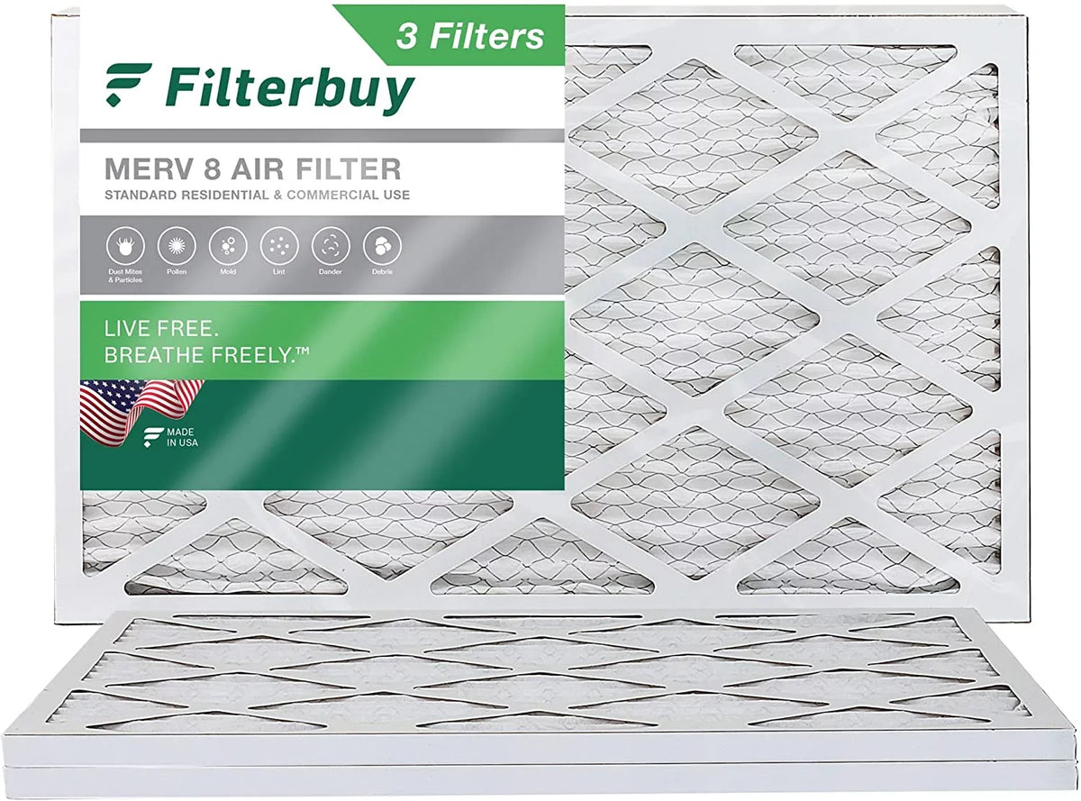 Pleated (3-Pack) Furnace Filters AC HVAC 8 18x30x1 MERV Filterbuy Air
