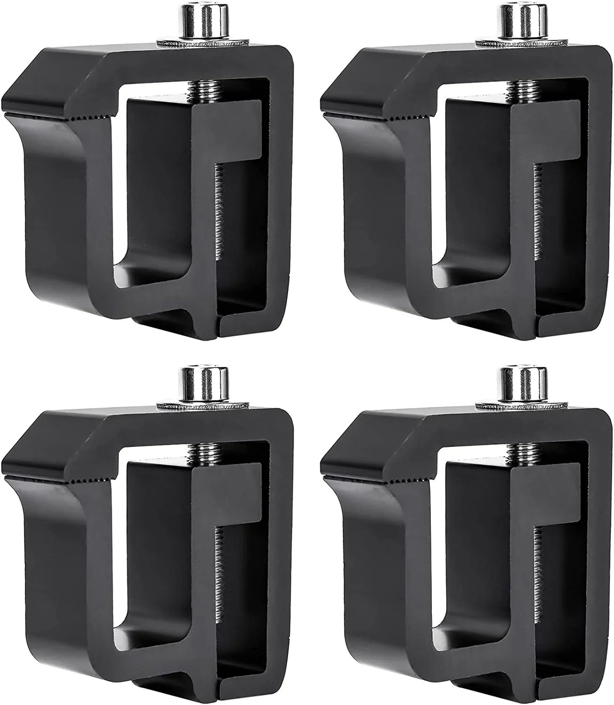 & Aluminum of P-AC( - Truck Non-Drilling Camper Installation Black C-Clamps for 4 Rack Shell AA-Racks Set